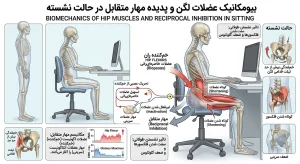 بیومکانیک عضلات لگن و پدیده مهار متقابل در حالت نشسته