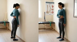 تست دیوار برای ارزیابی گودی کمر و تیلت قدامی
